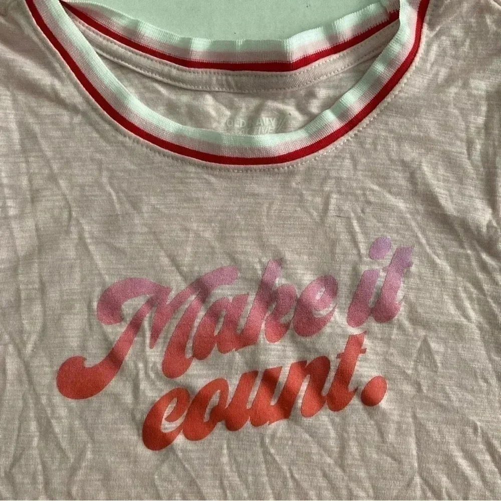 Old Navy Active Graphic Gym Tank Top Womens Sz XS Pink Make It Count Cropped NEW - Picture 2 of 6